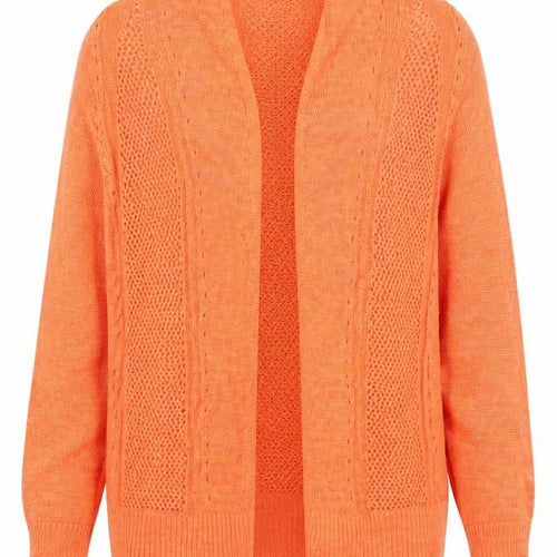 Alfani Women’s Orange Open-Knit Linen-Blend Cardigan M