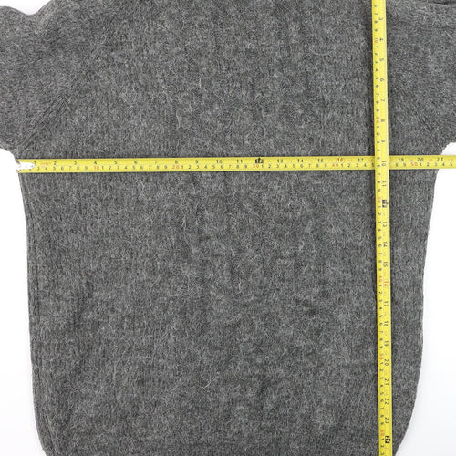 Yessica Women Grey Roll Neck Chunky Knit Wool Jumper Size 10-12