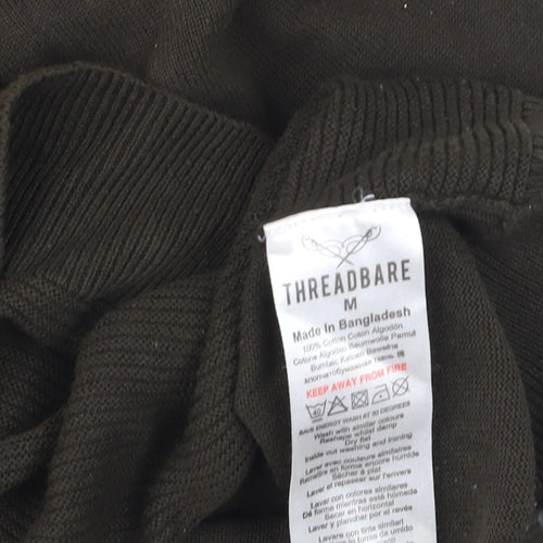 Threadbare Men's Green 1/4 Zip Cotton Jumper Size M