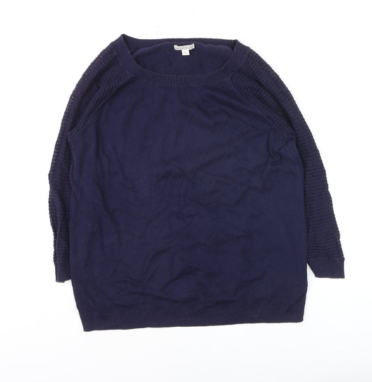 Gap Women’s Blue Cotton Crew Neck Long Sleeve Jumper Size S