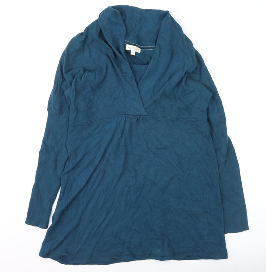 Monsoon Women’s Blue Cowl Neck Knit Tunic Jumper Size M