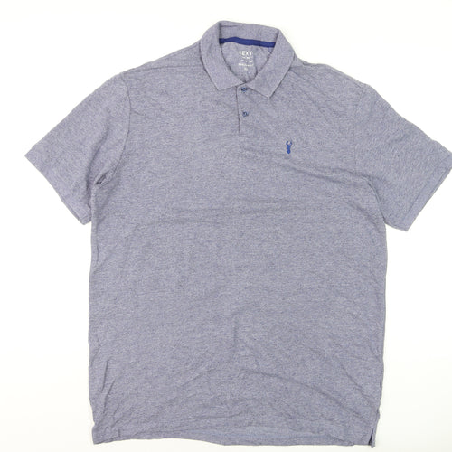 Next Men's Blue Regular Fit Tall Polo Shirt Size L