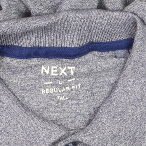 Next Men's Blue Regular Fit Tall Polo Shirt Size L