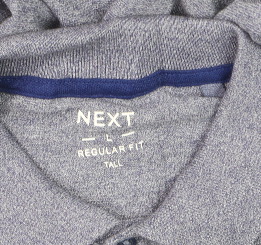Next Men's Blue Regular Fit Tall Polo Shirt Size L