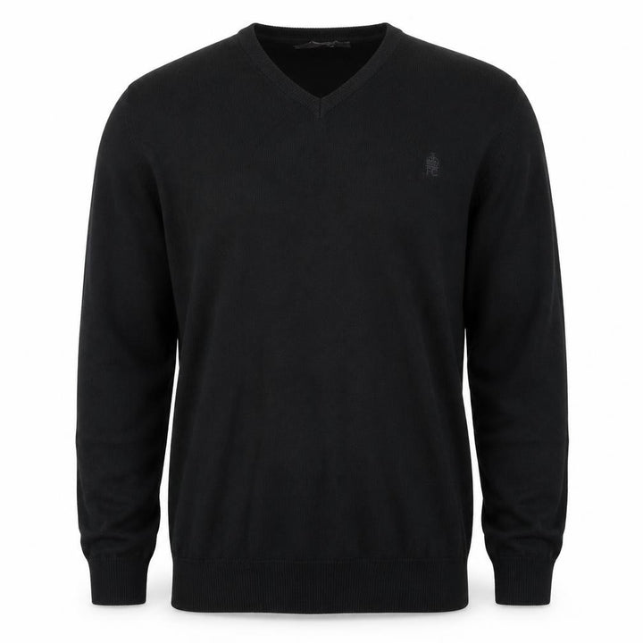 French Connection Men's Black Cotton V-Neck Jumper M