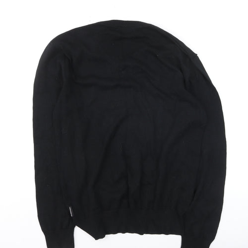 French Connection Men's Black Cotton V-Neck Jumper M