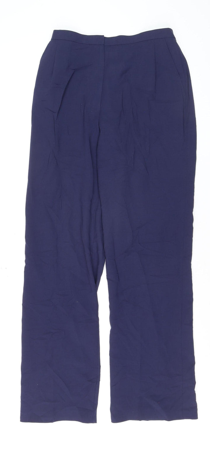 Jaeger Women’s Blue Wool Pleated Dress Trousers Size 12 Classic Fit