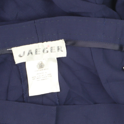 Jaeger Women’s Blue Wool Pleated Dress Trousers Size 12 Classic Fit