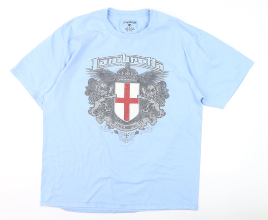 Lambretta Men's Light Blue XL Graphic Heavy Cotton T-Shirt