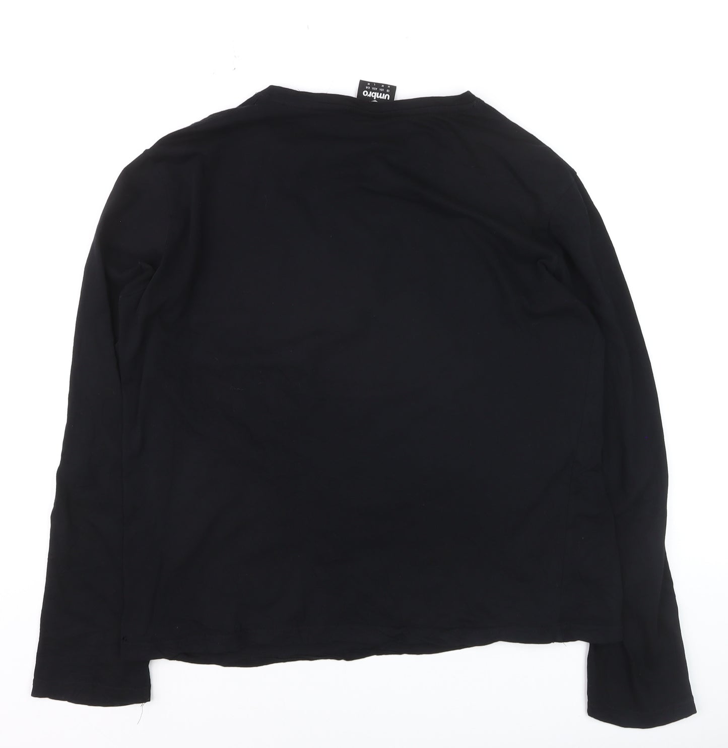 Umbro Mens Black Long Sleeve Cotton Graphic Sports Top Size M