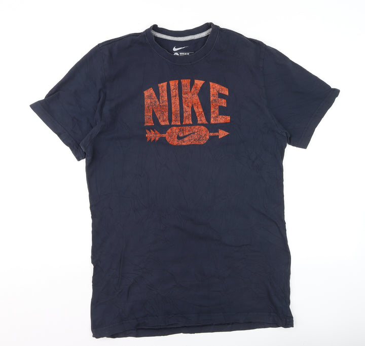 Nike Men's Blue Regular Fit Graphic Logo T-Shirt Size L