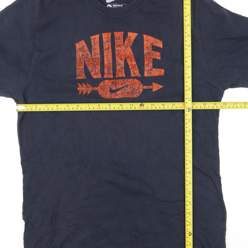 Nike Men's Blue Regular Fit Graphic Logo T-Shirt Size L