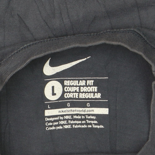 Nike Men's Blue Regular Fit Graphic Logo T-Shirt Size L
