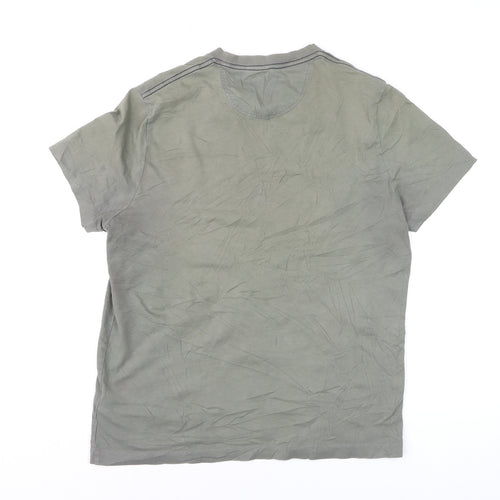Henri Lloyd Men's Grey Graphic Crew Neck Regular Fit T-Shirt M