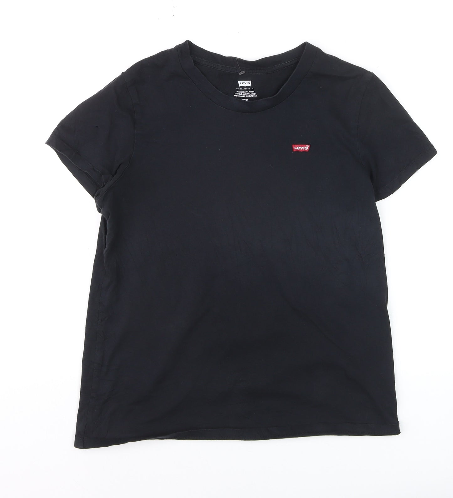 Levi's Men's Black Cotton Crew Neck Short Sleeve T-Shirt Size S