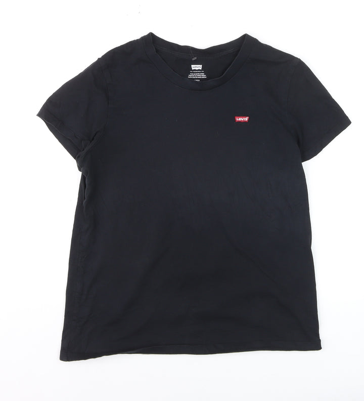 Levi's Men's Black Cotton Crew Neck Short Sleeve T-Shirt Size S