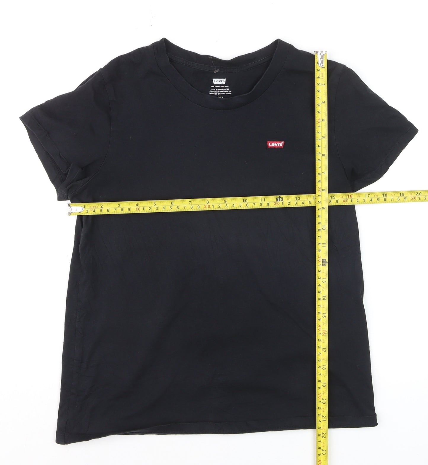 Levi's Men's Black Cotton Crew Neck Short Sleeve T-Shirt Size S