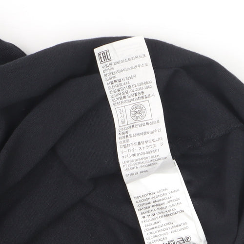 Levi's Men's Black Cotton Crew Neck Short Sleeve T-Shirt Size S