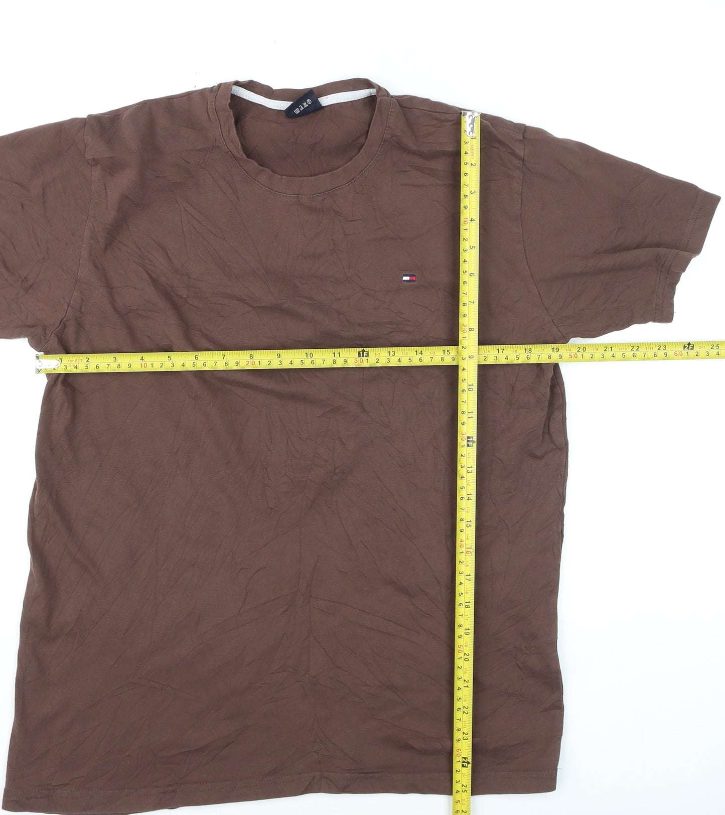 Tommy Hilfiger Men's Brown Cotton Crew Neck T-Shirt Size L