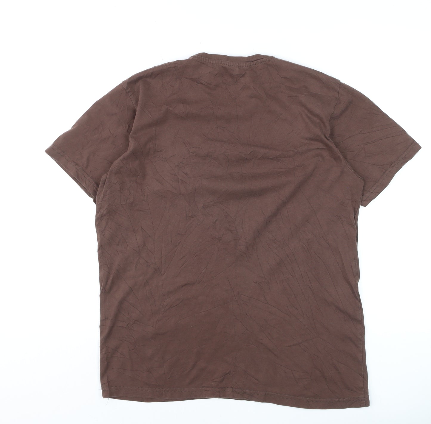 Tommy Hilfiger Men's Brown Cotton Crew Neck T-Shirt Size L