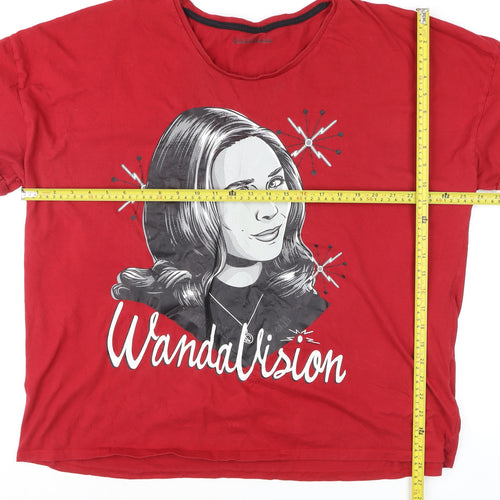 Marvel Men's Red WandaVision Graphic Print XXL Cotton T-Shirt