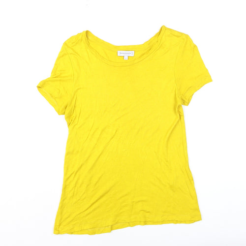 Warehouse Women's Yellow Short Sleeve Basic Viscose T-Shirt Size 10
