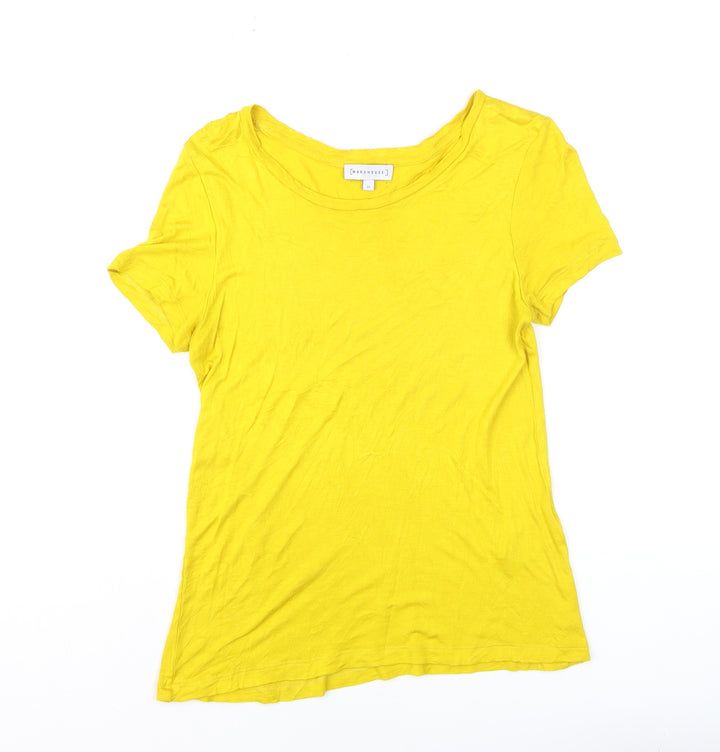 Warehouse Women's Yellow Short Sleeve Basic Viscose T-Shirt Size 10