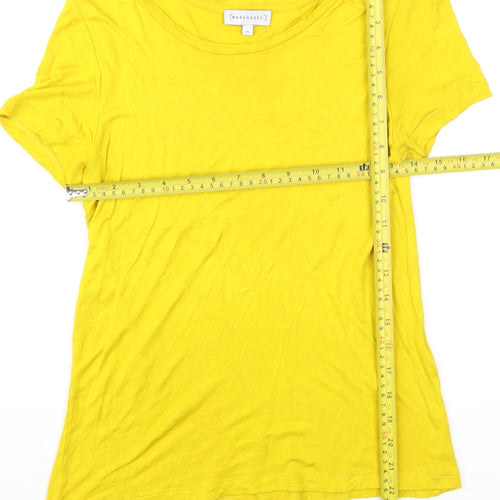 Warehouse Women's Yellow Short Sleeve Basic Viscose T-Shirt Size 10
