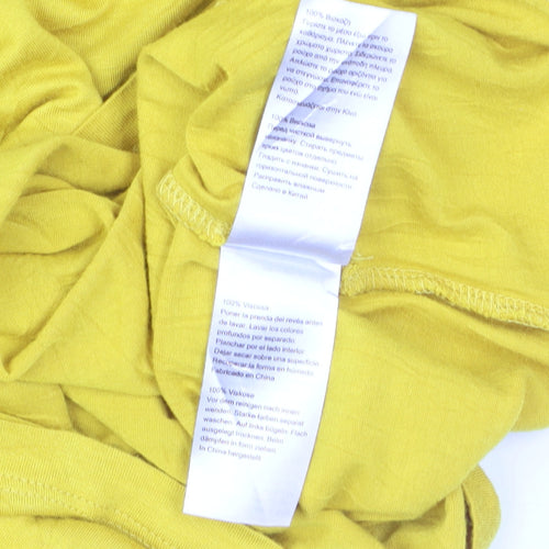 Warehouse Women's Yellow Short Sleeve Basic Viscose T-Shirt Size 10