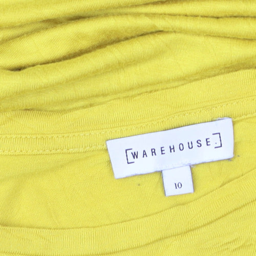 Warehouse Women's Yellow Short Sleeve Basic Viscose T-Shirt Size 10
