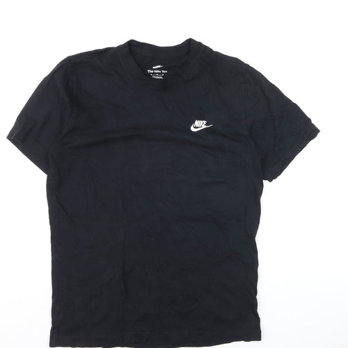 Nike Men's Black Regular Fit Crew Neck Cotton Sports T-Shirt Size M