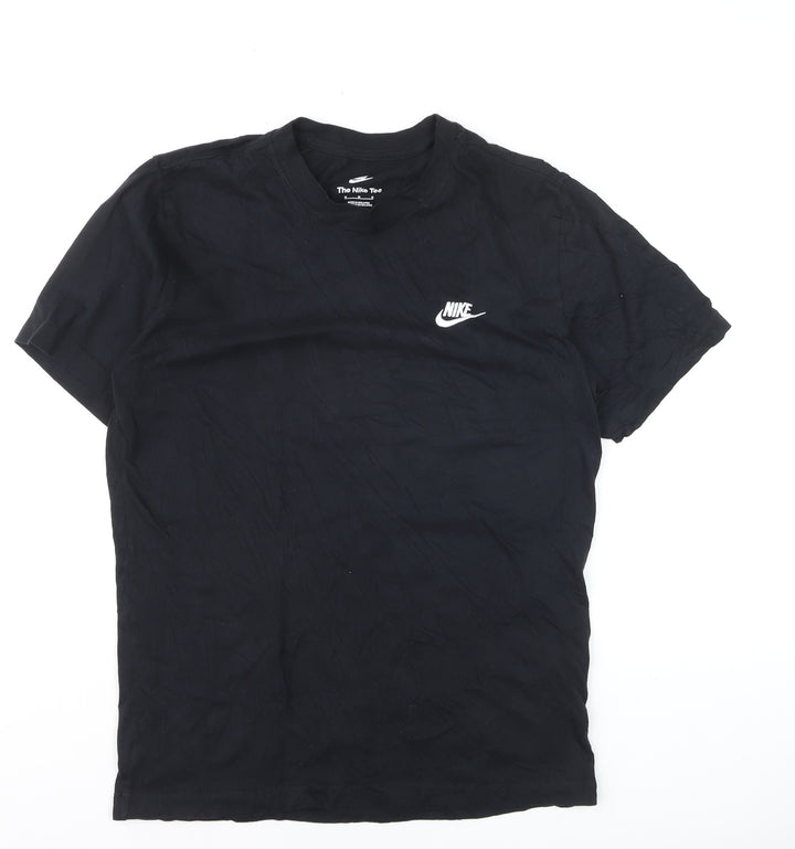 Nike Men's Black Regular Fit Crew Neck Cotton Sports T-Shirt Size M