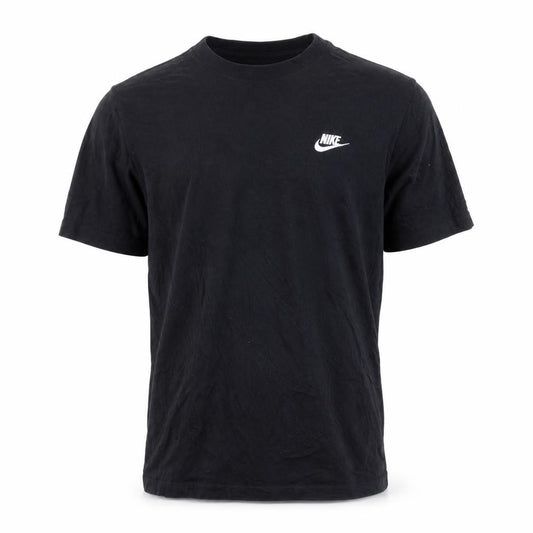 Front view of Nike Men's Black Regular Fit Crew Neck Cotton Sports T-Shirt, size M
