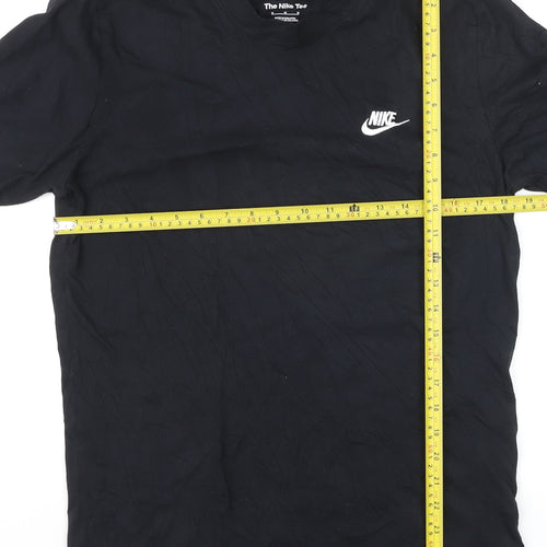 Nike Men's Black Regular Fit Crew Neck Cotton Sports T-Shirt Size M