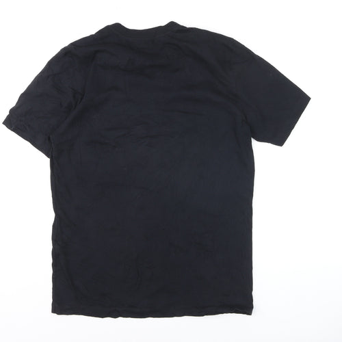 Nike Men's Black Regular Fit Crew Neck Cotton Sports T-Shirt Size M
