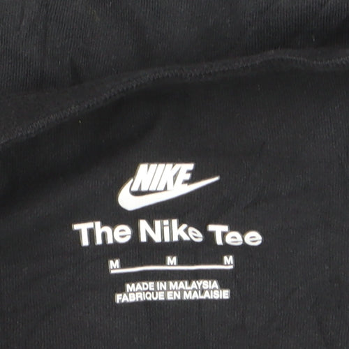 Nike Men's Black Regular Fit Crew Neck Cotton Sports T-Shirt Size M