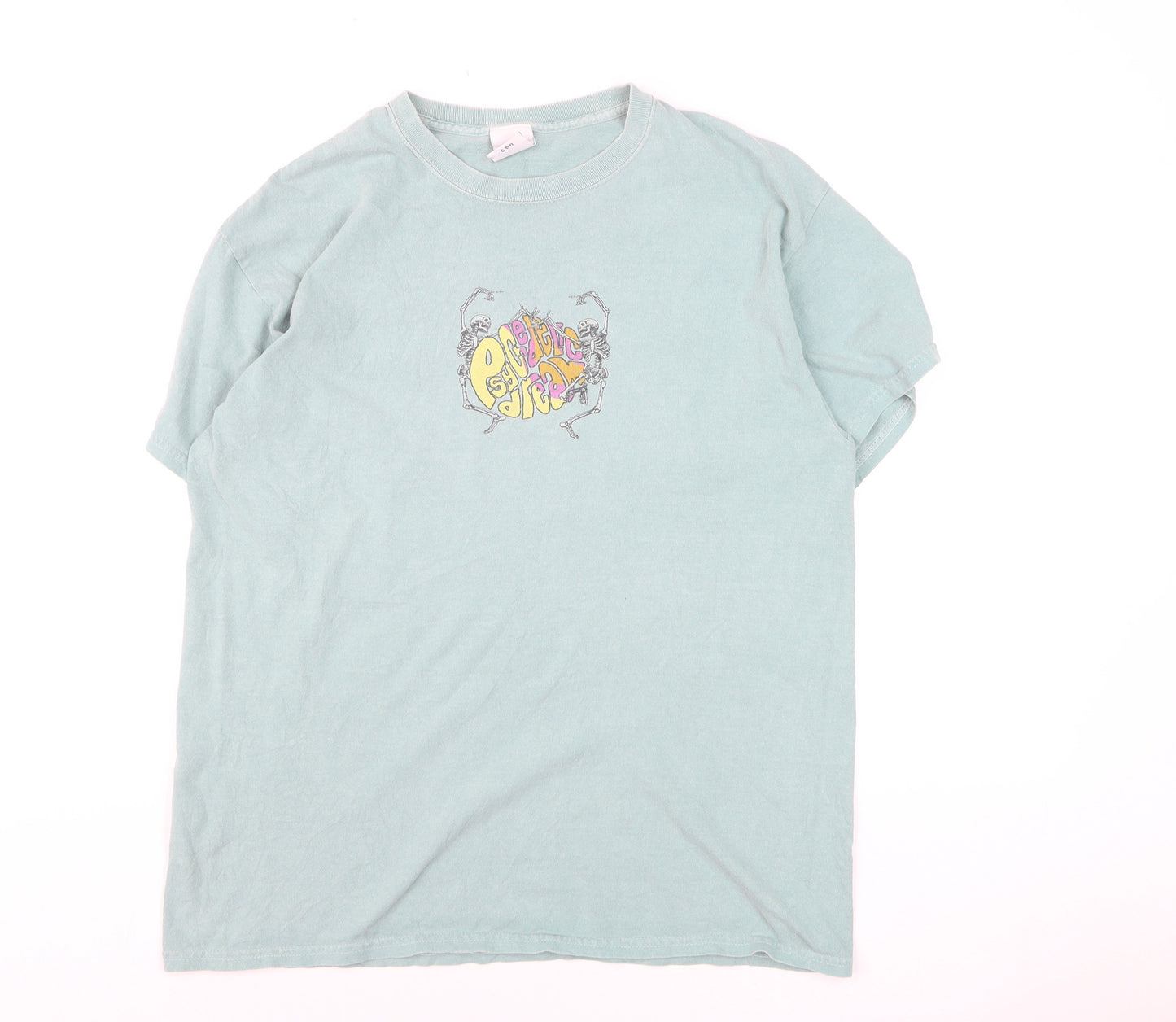 Urban Outfitters Men's Blue Psychedelic Dream Graphic T-Shirt Size S