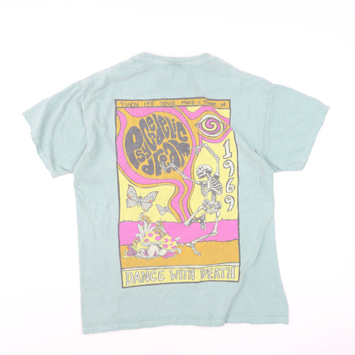 Urban Outfitters Men's Blue Psychedelic Dream Graphic T-Shirt Size S
