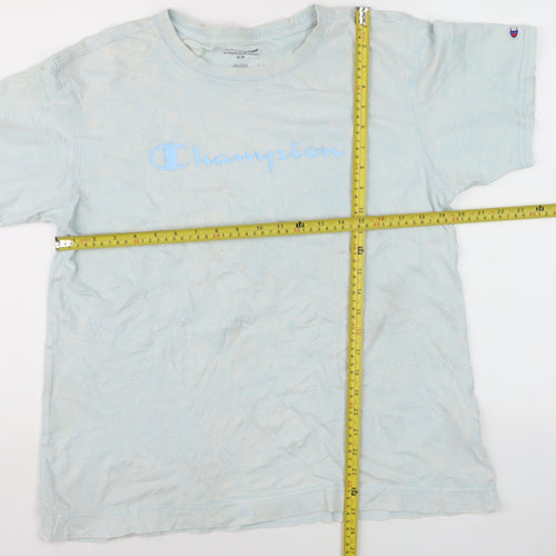 Champion Men's Blue Regular Fit Crew Neck Cotton T-Shirt M