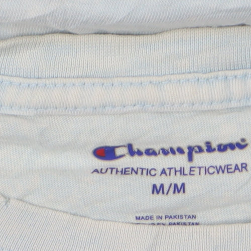 Champion Men's Blue Regular Fit Crew Neck Cotton T-Shirt M