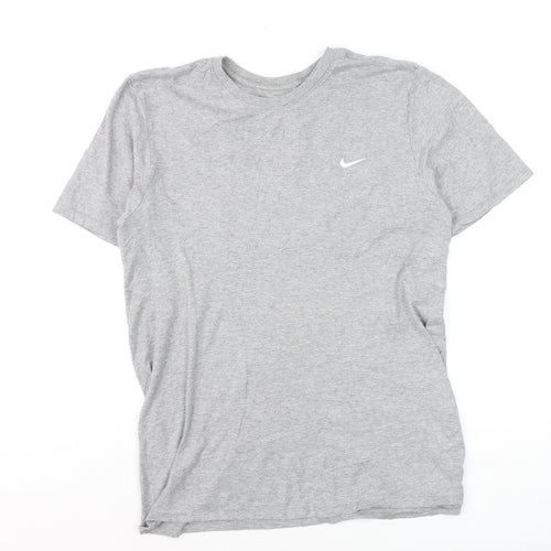 Nike Men's Grey Athletic Fit Crew Neck Short Sleeve T-Shirt Size M
