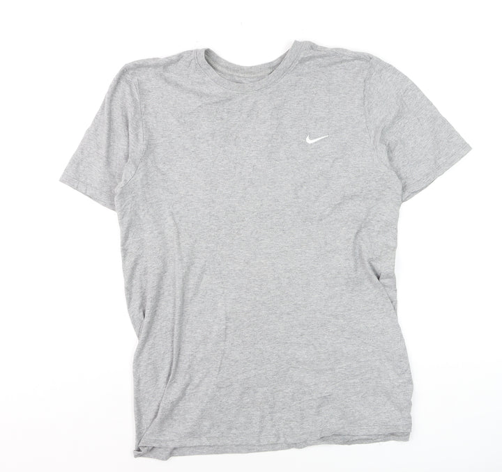 Nike Men's Grey Athletic Fit Crew Neck Short Sleeve T-Shirt Size M