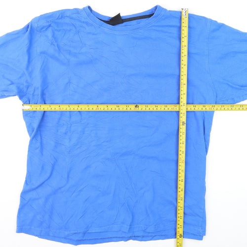 Kandor Men's Blue Cotton Crew Neck Short Sleeve T-Shirt Size S
