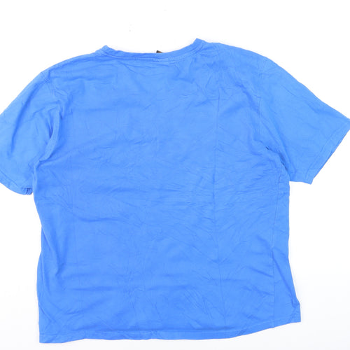 Kandor Men's Blue Cotton Crew Neck Short Sleeve T-Shirt Size S