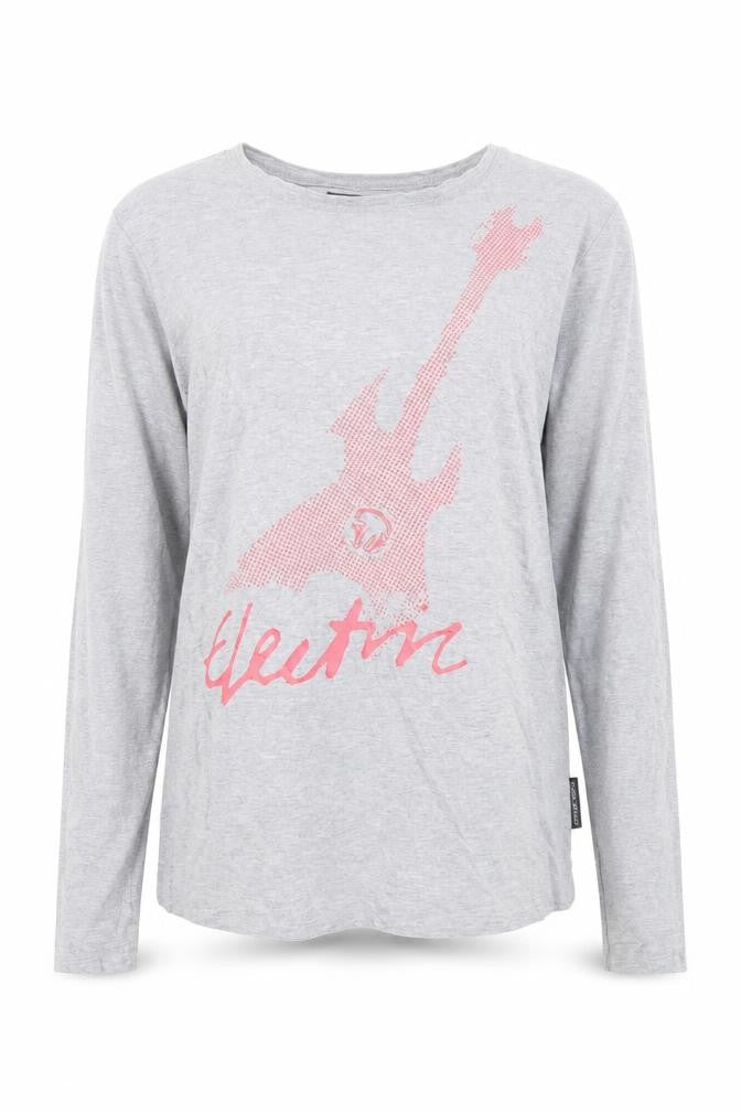 DKNY Jeans Girls Grey Long Sleeve Graphic Music T-Shirt M