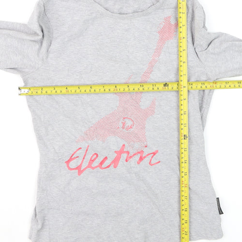 DKNY Jeans Girls Grey Long Sleeve Graphic Music T-Shirt M
