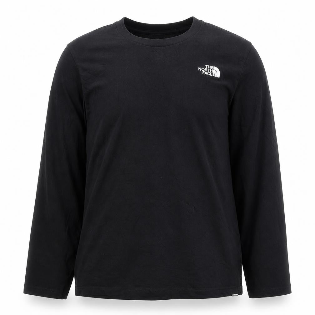 Front view of The North Face Men's Black Long Sleeve Cotton Top, size M