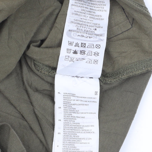 G-Star Raw Men's Green Cotton Graphic Logo T-Shirt Size M