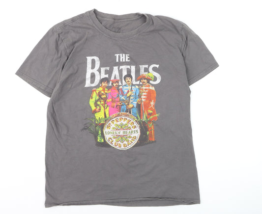 The Beatles Men’s Grey Graphic Band T-Shirt Size L Retro Music Tee