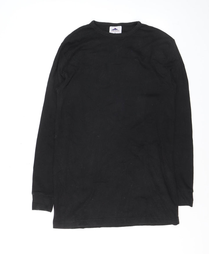 Portwest Women’s Black Long Sleeve Basic Crew Neck Jersey T-Shirt L